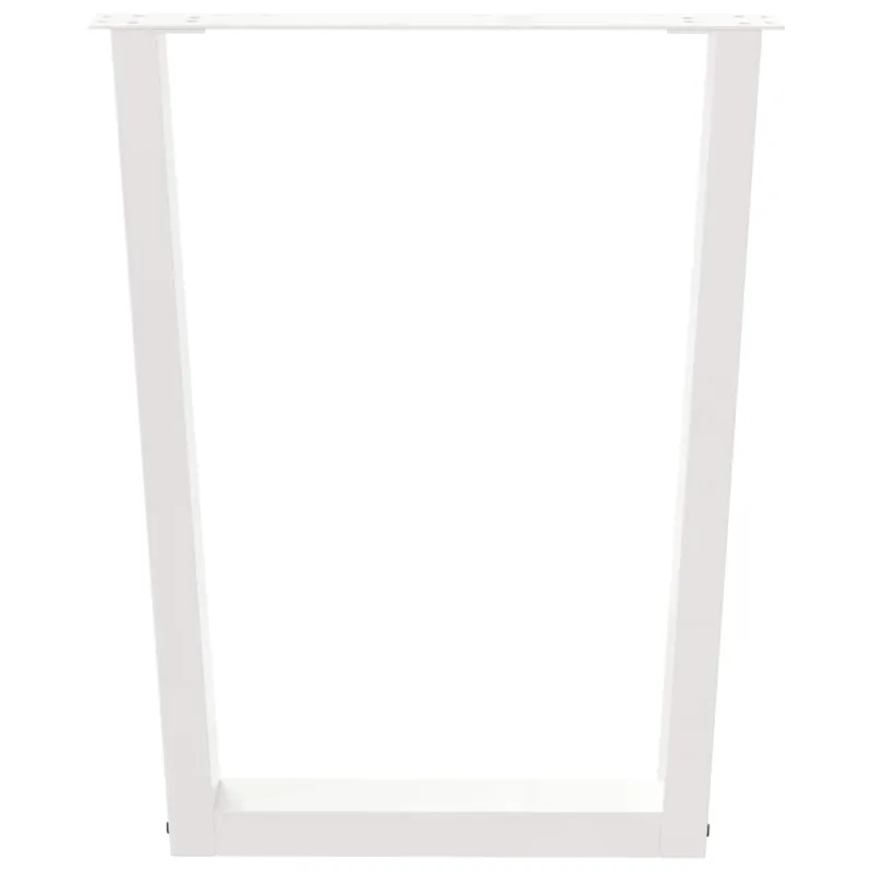 Valgomojo stalo kojelės, 2 vnt., baltos, 60x(72-73,3) cm, plienas, V formos
