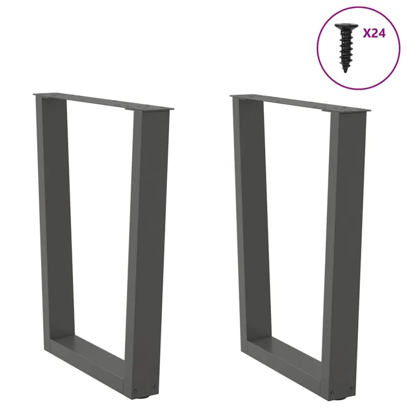 Valgomojo stalo kojos, V formos, 2 vnt., antracito spalvos, 60x(72-73,3) cm, plienas