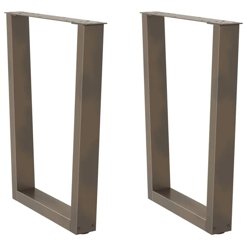 Valgomojo stalo kojelės, V formos, 2 vnt., natūralus plienas, 60x(72-73,3) cm, plienas