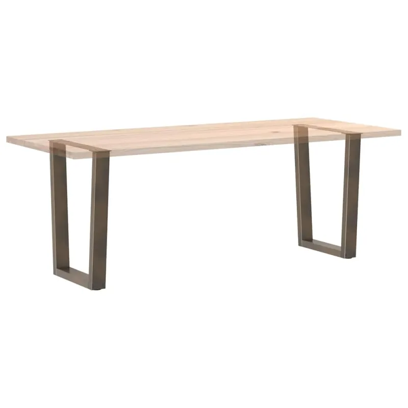Valgomojo stalo kojelės, V formos, 2 vnt., natūralus plienas, 60x(72-73,3) cm, plienas