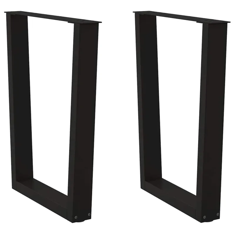 Valgomojo stalo kojelės, V formos, 2 vnt., juodos, 70x(72-73,3) cm, plienas