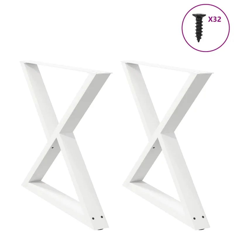 Valgomojo stalo kojos, 2 vnt., baltos, 90x(72-73,3) cm, plienas