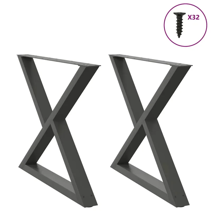 Valgomojo stalo kojos, 2 vnt., antracito spalvos, 90x(72-73,3) cm, plienas