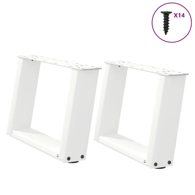 Kavos staliuko kojelės, 2 vnt., baltos, 40x(30-31) cm, plienas, U formos