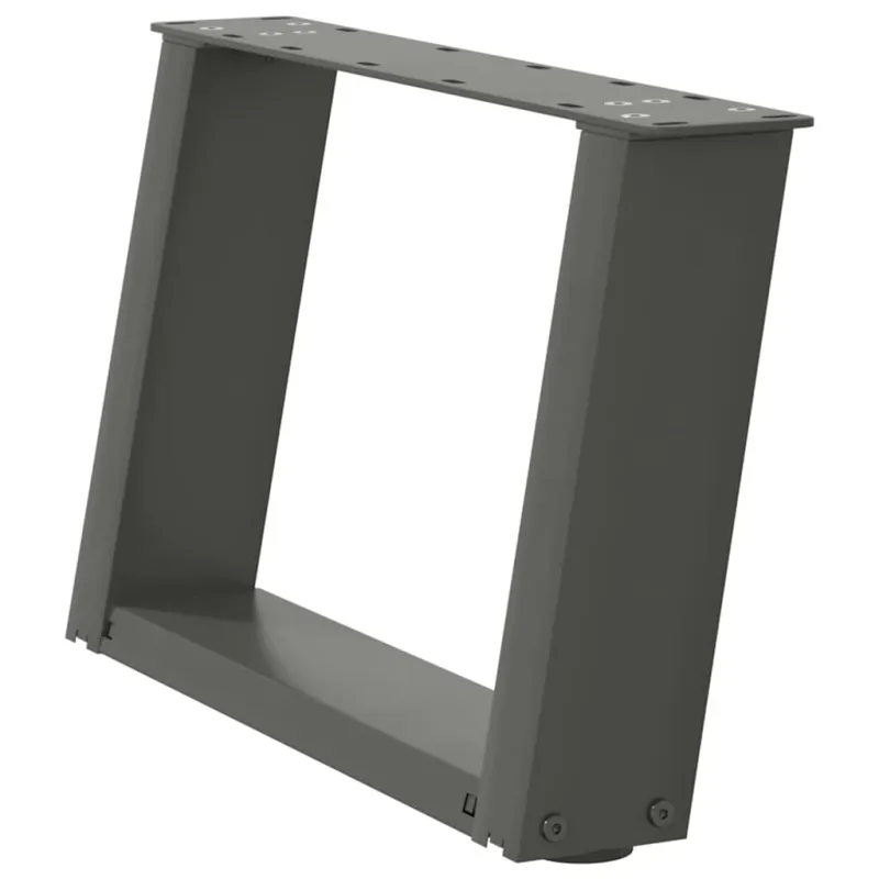 Kavos staliuko kojelės, 2 vnt., antracito spalvos, 40x(30-31) cm, plienas, U formos