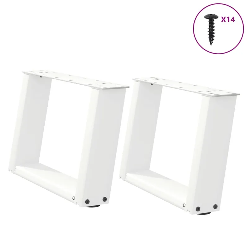 Kavos staliuko kojelės, 2 vnt., baltos, 50x(30-31) cm, plienas, U formos