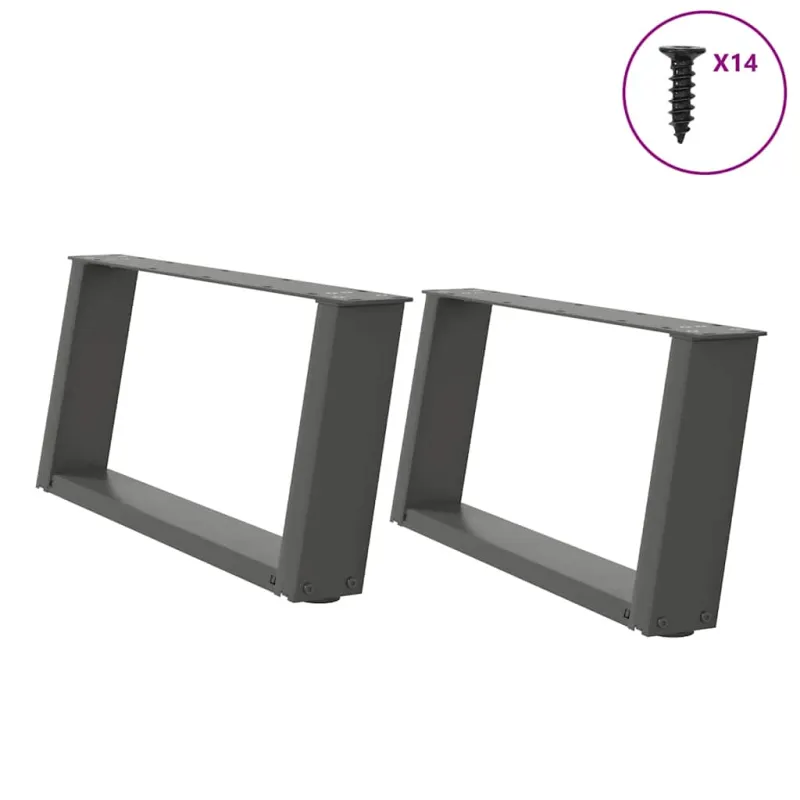 Kavos staliuko kojelės, 2 vnt., antracito spalvos, 60x(30-31) cm, plienas