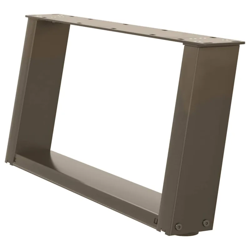 Kavos staliuko kojelės, U formos, 2 vnt., natūralus plienas, 60x(30-31) cm, plienas