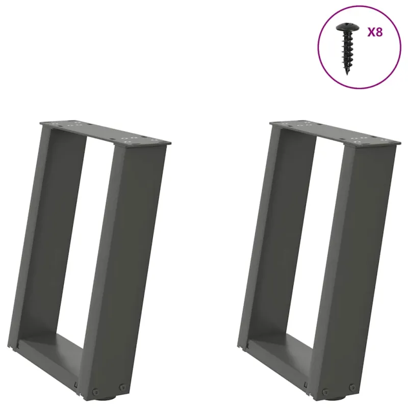Kavos staliuko kojelės, 2 vnt., antracito spalvos, 28x(42-43) cm, plienas
