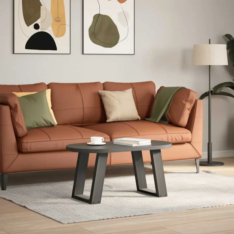 Kavos staliuko kojelės, 2 vnt., antracito spalvos, 38x(42-43) cm, plienas