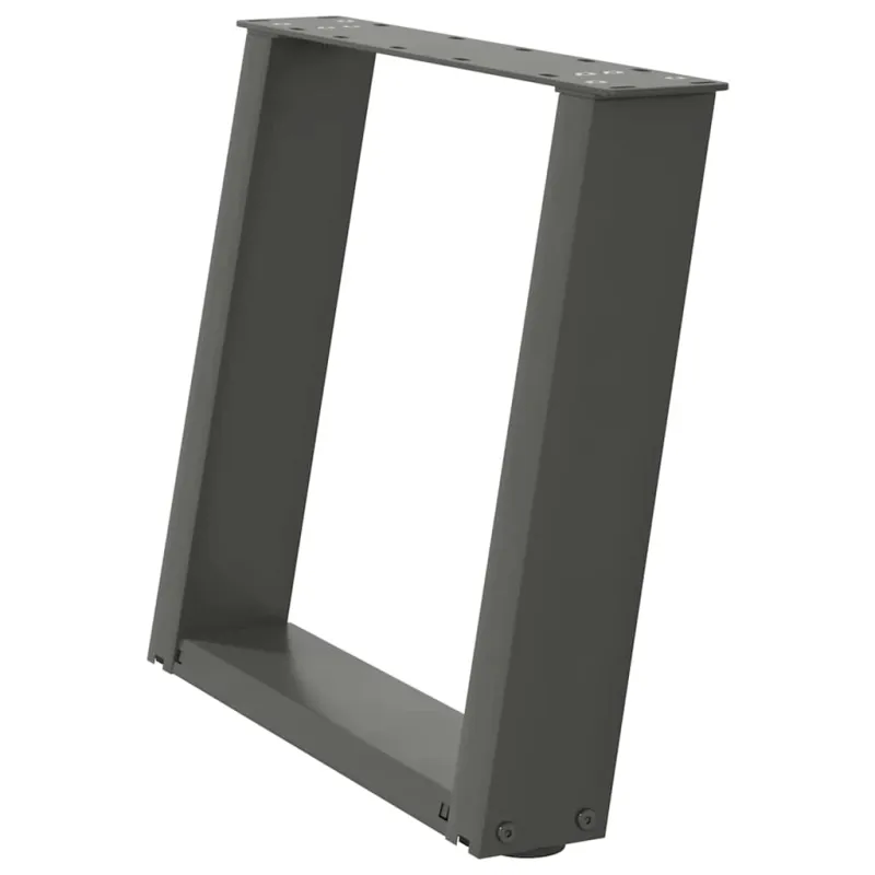 Kavos staliuko kojelės, 2 vnt., antracito spalvos, 50x(42-43) cm, plienas