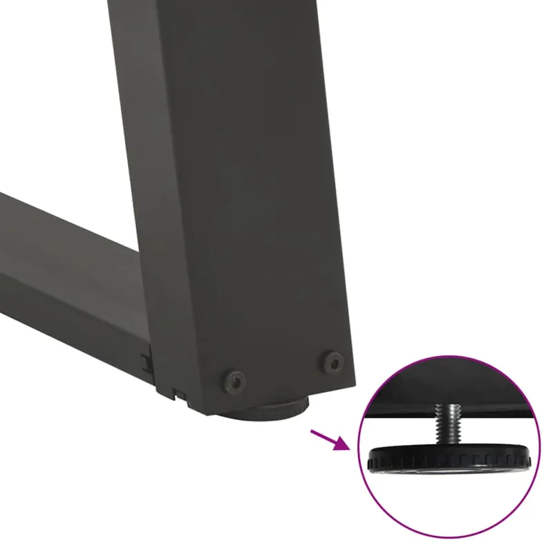 Kavos staliuko kojelės, 2 vnt., antracito spalvos, 60x(42-43) cm, plienas