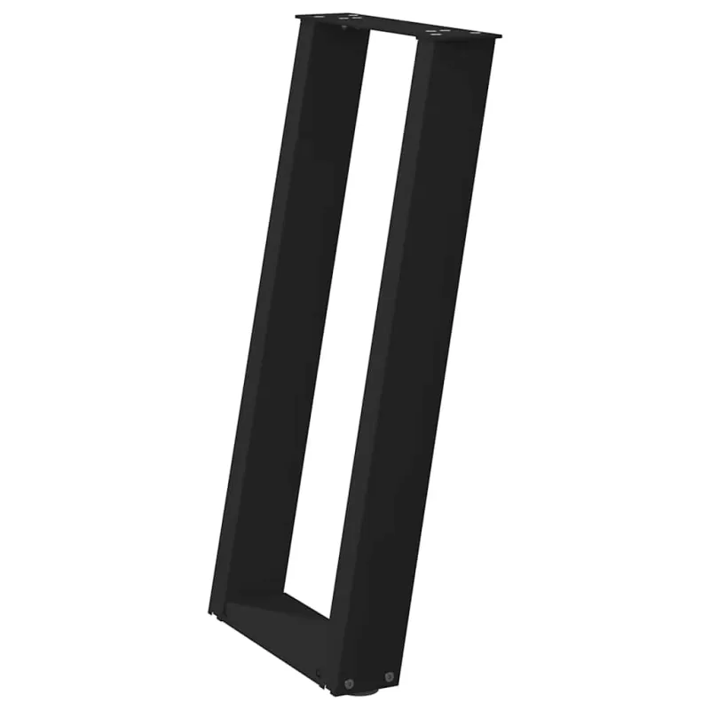Konsolinio stalo kojelės, U formos, 2 vnt., juodos, 28x(72-73) cm, plienas