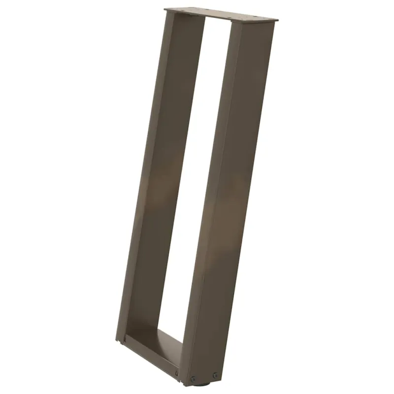 Konsolinio stalo kojelės, U formos, 2 vnt., natūralus plienas, 28x(72-73) cm, plienas