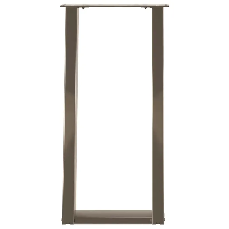 Konsolinio stalo kojelės, U formos, 2 vnt., natūralus plienas, 28x(72-73) cm, plienas