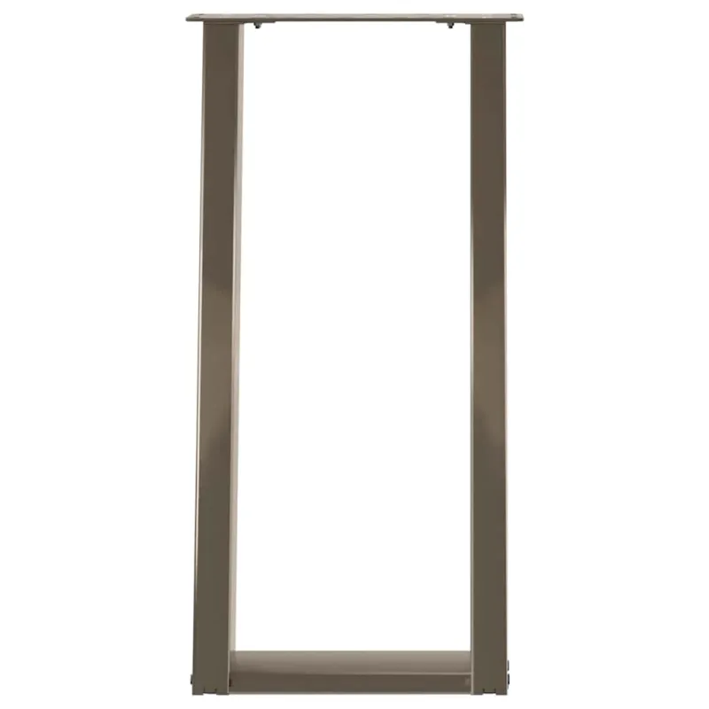 Konsolinio stalo kojelės, U formos, 2 vnt., natūralus plienas, 38x(72-73) cm, plienas
