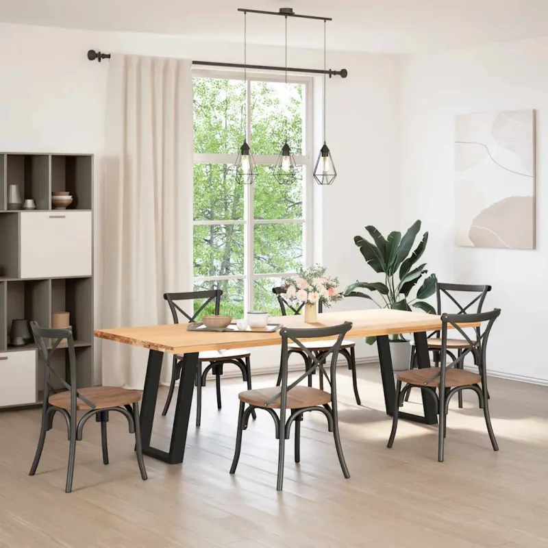 Valgomojo stalo kojelės, U formos, 2 vnt., juodos, 50x(72-73) cm, plienas