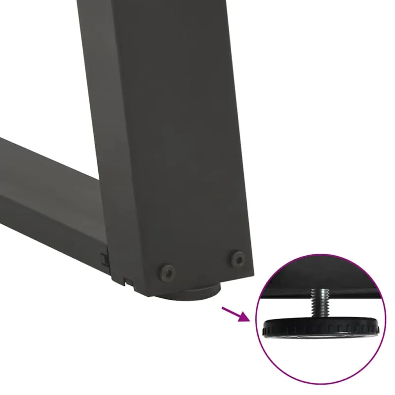 Valgomojo stalo kojos, U formos, 2 vnt., antracito spalvos, 50x(72-73) cm, plienas
