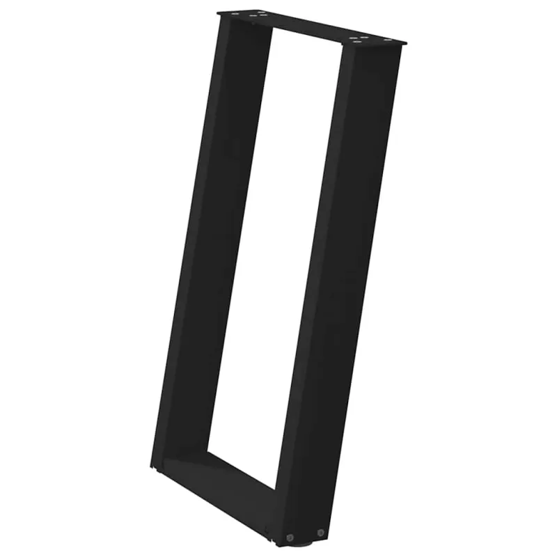 Valgomojo stalo kojelės, 2 vnt., juodos, 60x(72-73) cm, plienas, U formos