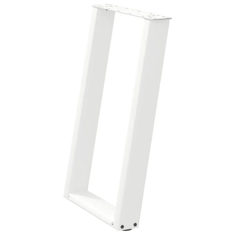 Valgomojo stalo kojelės, 2 vnt., baltos, 60x(72-73) cm, plienas, U formos