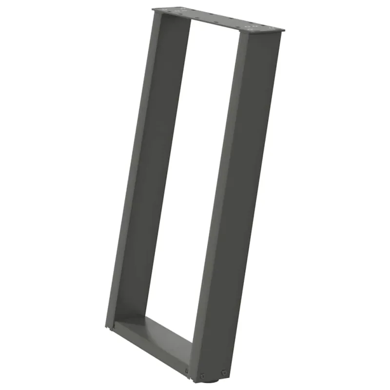 Valgomojo stalo kojos, U formos, 2 vnt., antracito spalvos, 60x(72-73) cm, plienas