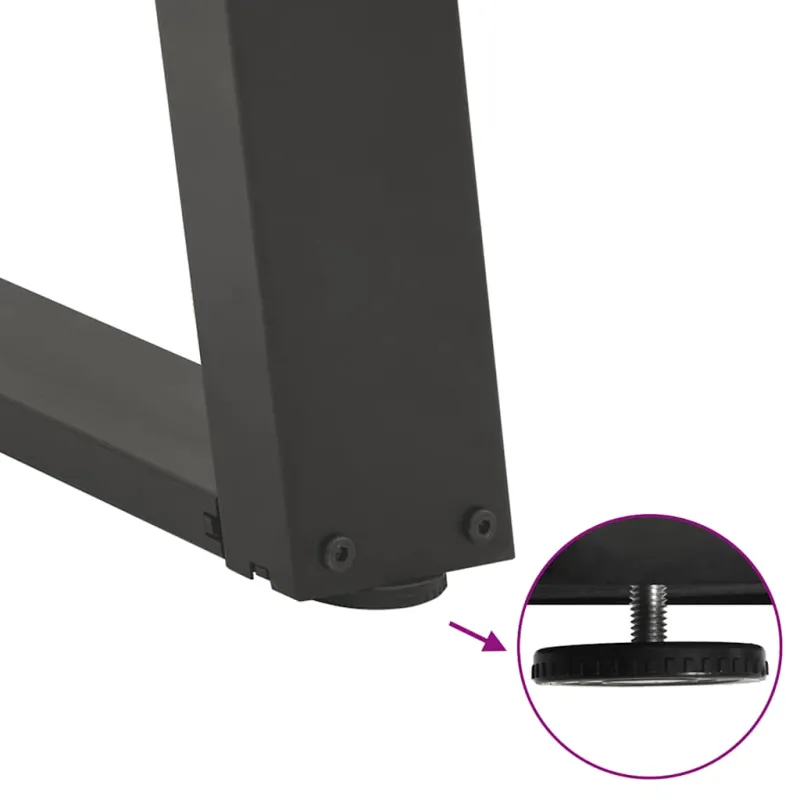 Valgomojo stalo kojos, U formos, 2 vnt., antracito spalvos, 60x(72-73) cm, plienas