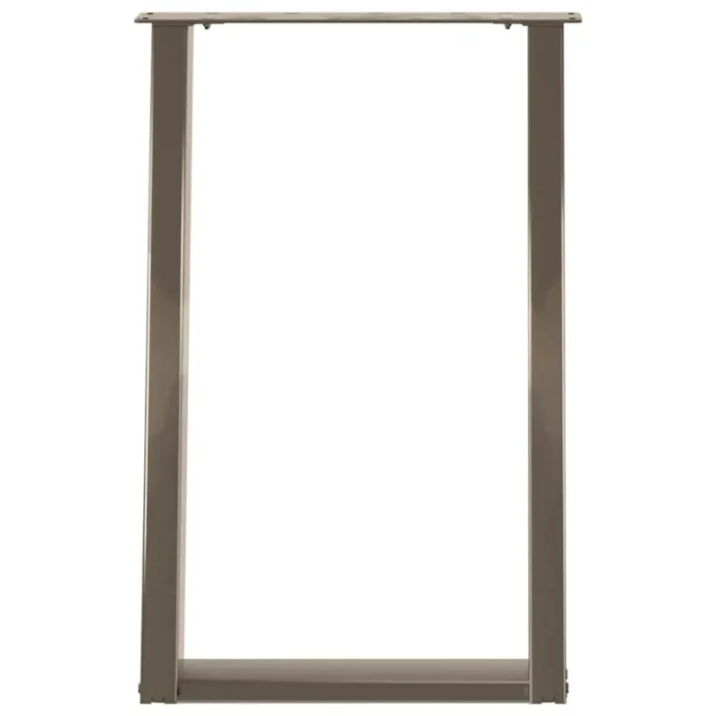 Valgomojo stalo kojelės, U formos, 2 vnt., natūralus plienas, 60x(72-73) cm, plienas