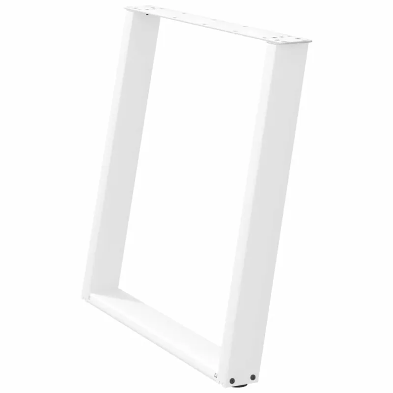 Valgomojo stalo kojelės, 2 vnt., U formos, baltos, 80x(72-73) cm, plienas