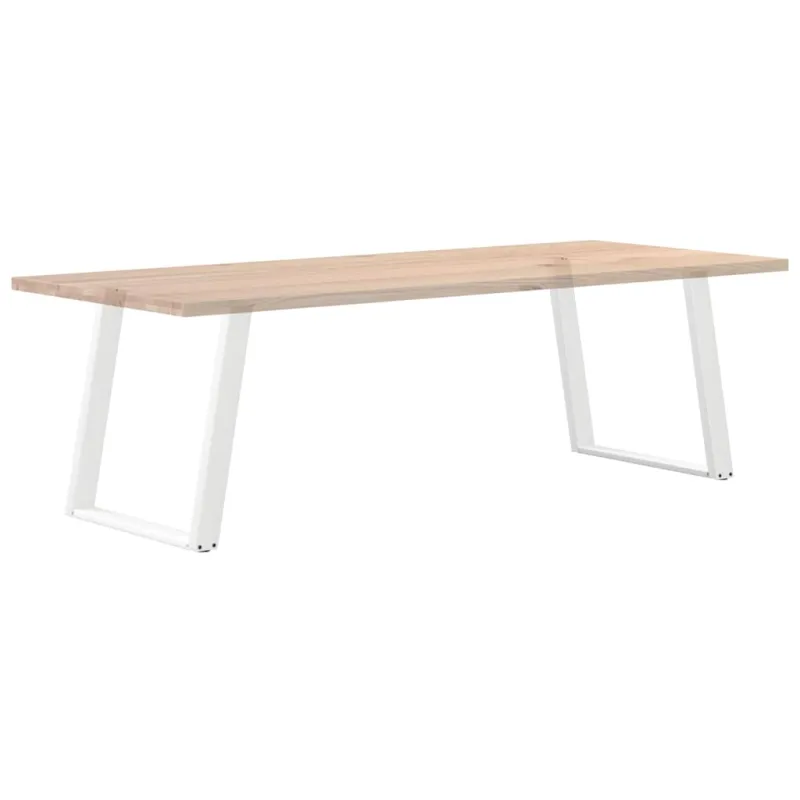 Valgomojo stalo kojelės, 2 vnt., U formos, baltos, 80x(72-73) cm, plienas
