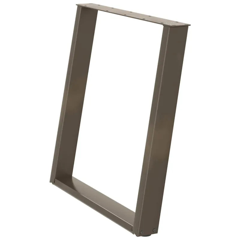 Valgomojo stalo kojelės, U formos, 2 vnt., natūralus plienas, 80x(72-73) cm, plienas