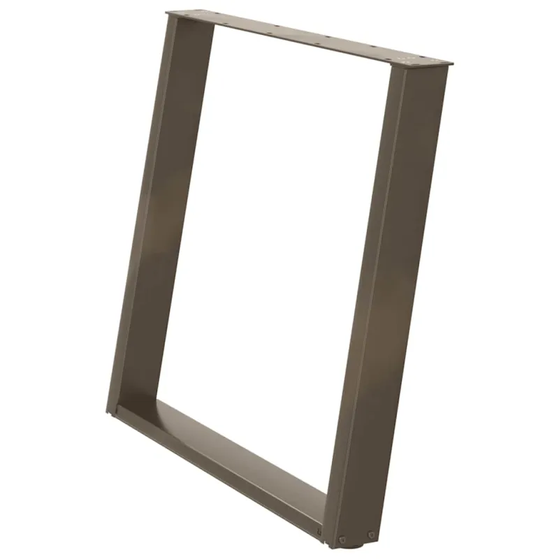 Valgomojo stalo kojelės, U formos, 2 vnt., natūralus plienas, 90x(72-73) cm, plienas
