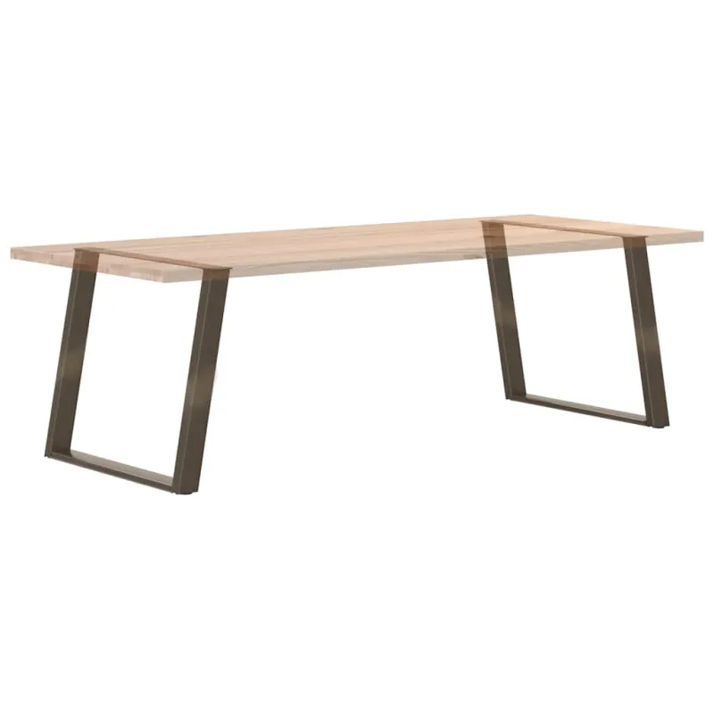 Valgomojo stalo kojelės, U formos, 2 vnt., natūralus plienas, 90x(72-73) cm, plienas