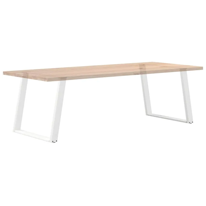 Valgomojo stalo kojelės, 2 vnt., baltos, 100x(72-73) cm, plienas, U formos