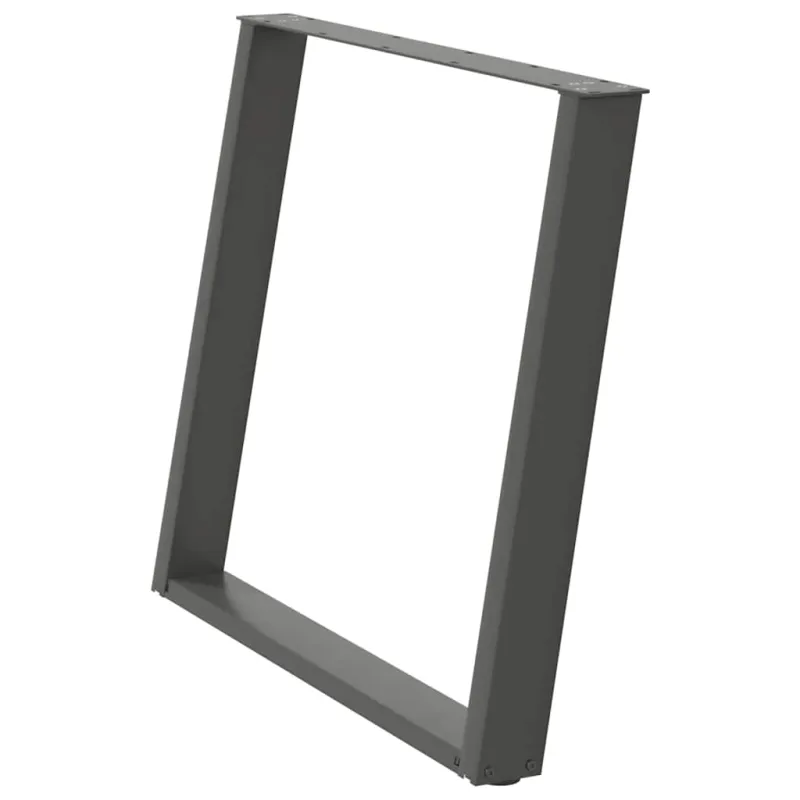Valgomojo stalo kojos, U formos, 2 vnt., antracito spalvos, 100x(72-73) cm, plienas