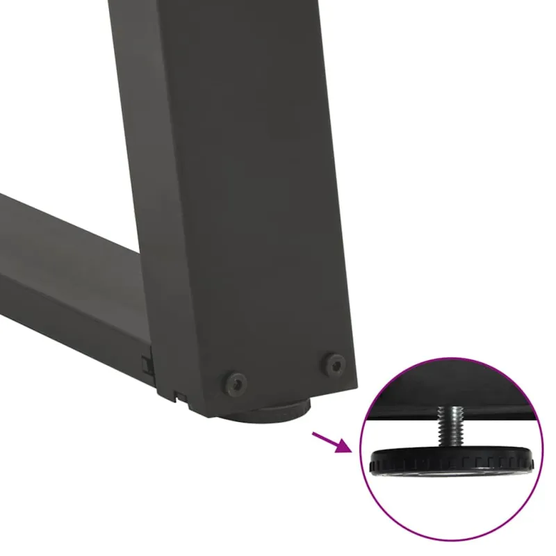 Valgomojo stalo kojos, U formos, 2 vnt., antracito spalvos, 100x(72-73) cm, plienas
