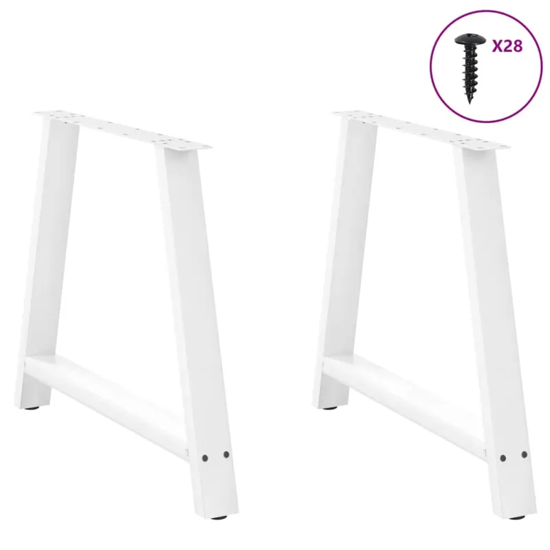 Valgomojo stalo kojelės, 2 vnt., baltos, 90x(72-73) cm, plienas, A formos