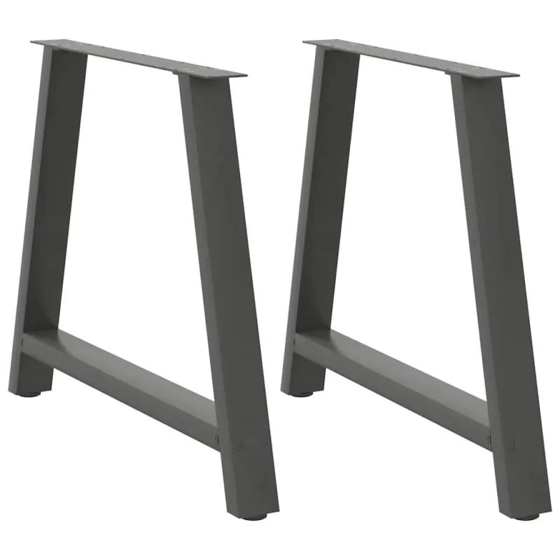 Valgomojo stalo kojos, 2 vnt., antracito spalvos, A formos, 90x(72-73) cm, plienas