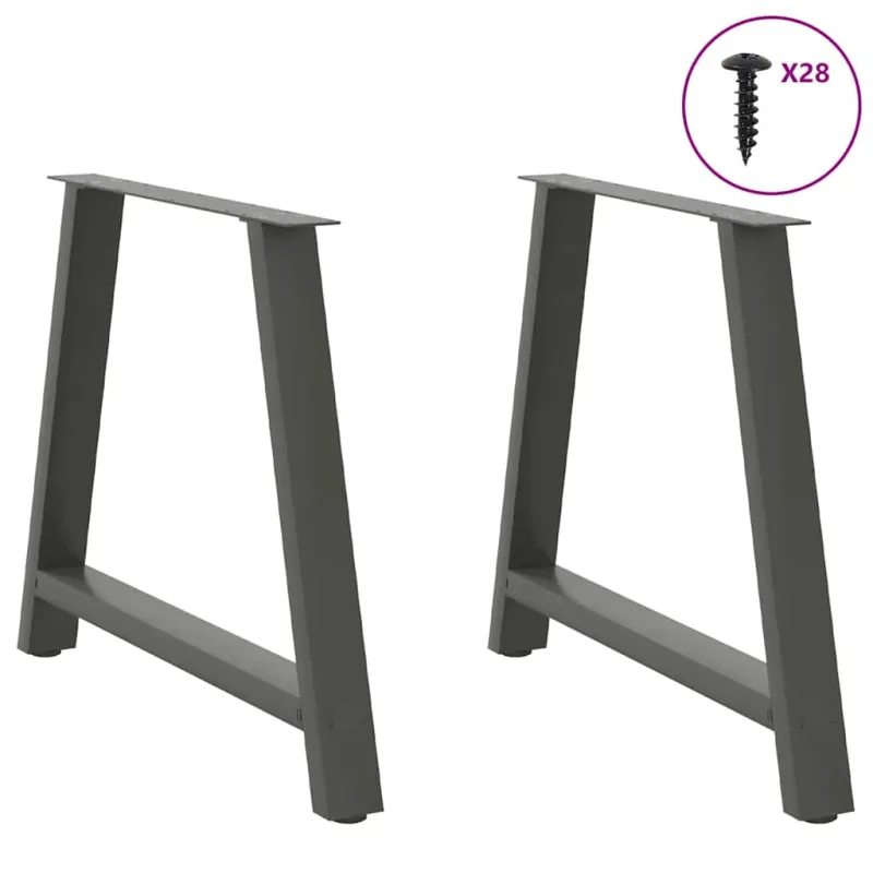 Valgomojo stalo kojos, A formos, 2 vnt., antracito spalvos, 100x(72-73) cm, plienas