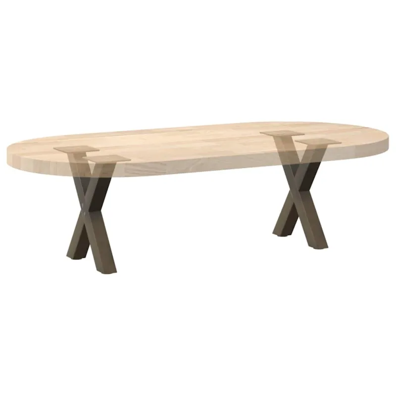 Kavos staliuko kojelės, X formos, 2 vnt., natūralus plienas, 30x(30-31) cm, plienas