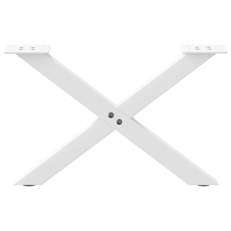 Kavos staliuko kojelės, X formos, 2 vnt., baltos, 50x(30-31) cm, plienas