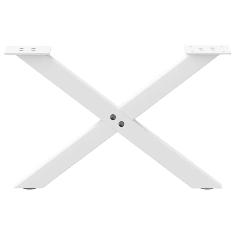 Kavos staliuko kojelės, 2 vnt., baltos, 60x(30-31) cm, plienas, X formos