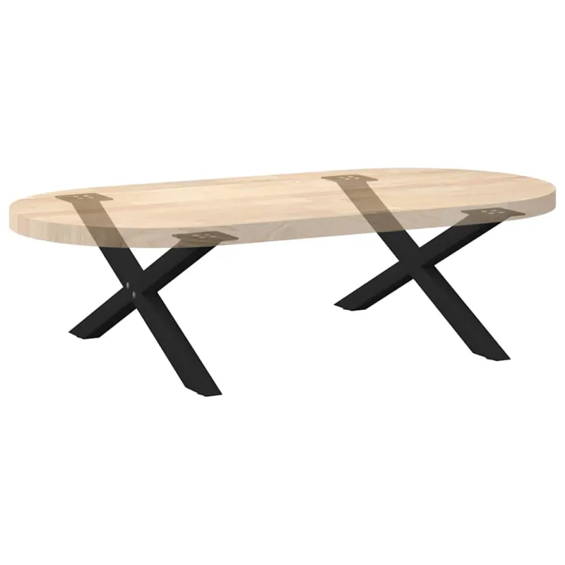 Kavos staliuko kojelės, 2 vnt., juodos, 70x(30-31) cm, plienas, X formos