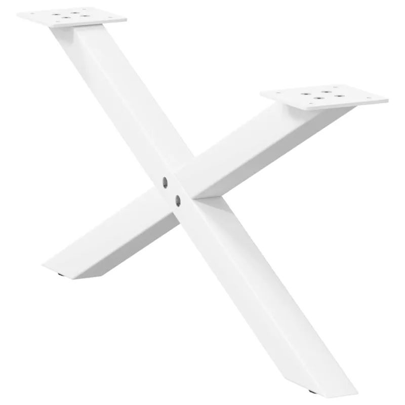 Kavos staliuko kojelės, 2 vnt., baltos, 70x(30-31) cm, plienas, X formos