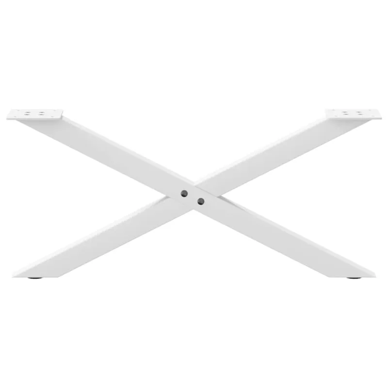 Kavos staliuko kojelės, 2 vnt., baltos, 70x(30-31) cm, plienas, X formos