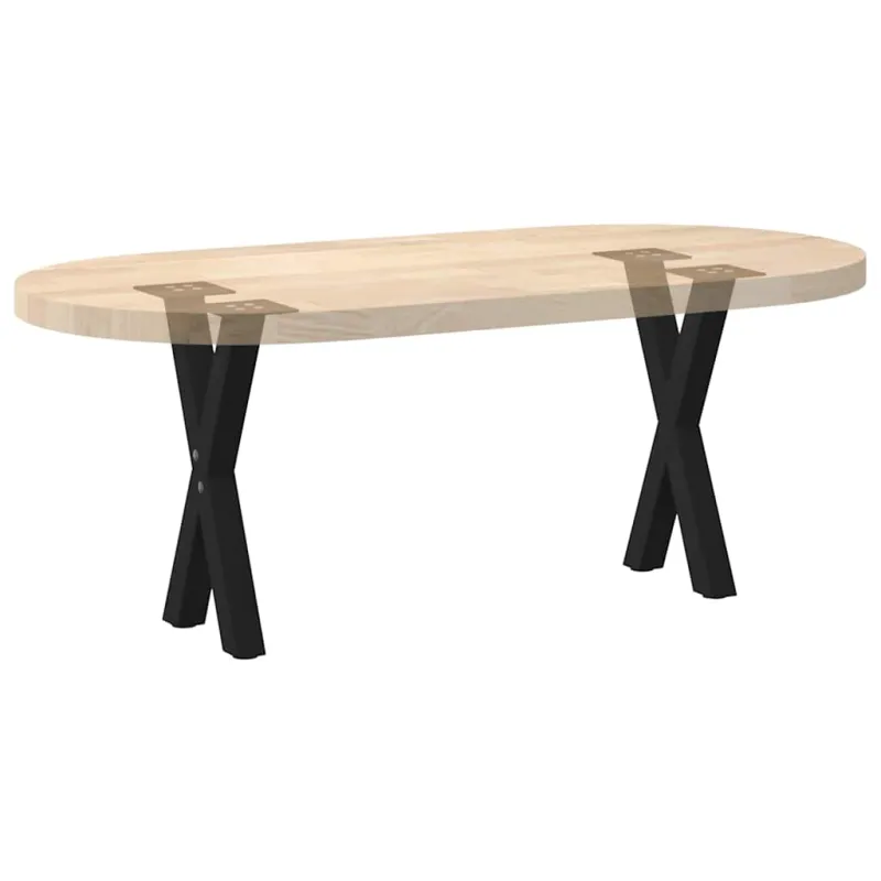 Kavos staliuko kojelės, X formos, 2 vnt., juodos, 28x(42-43) cm, plienas