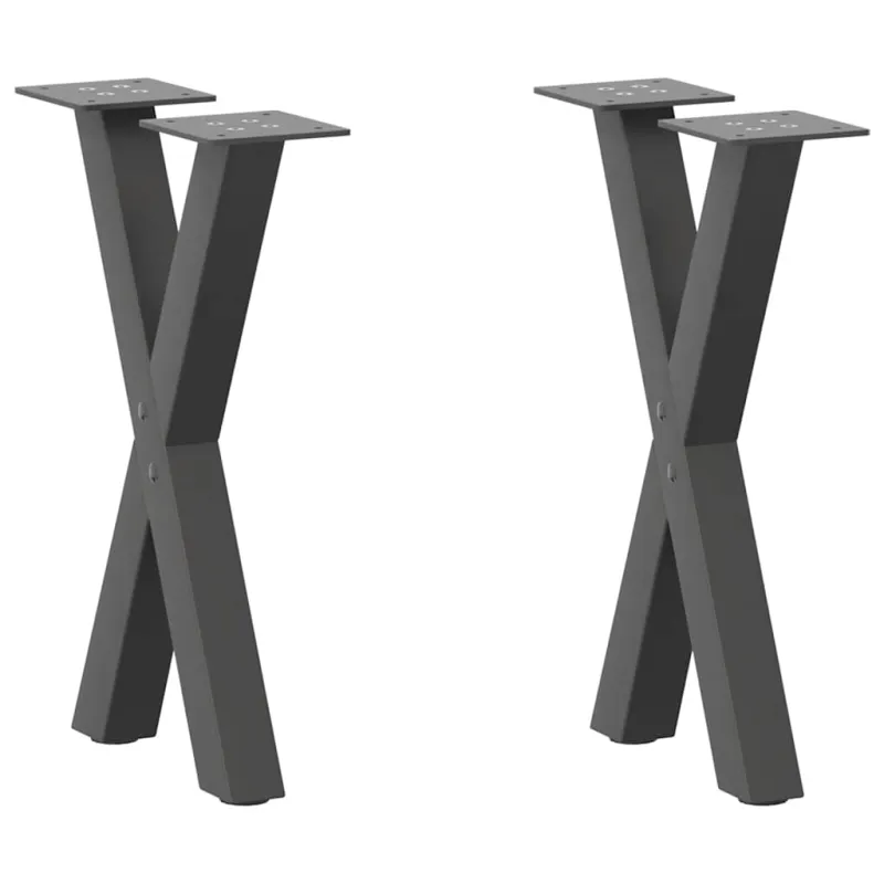 Kavos staliuko kojelės, 2 vnt., antracito spalvos, 28x(42-43) cm, plienas