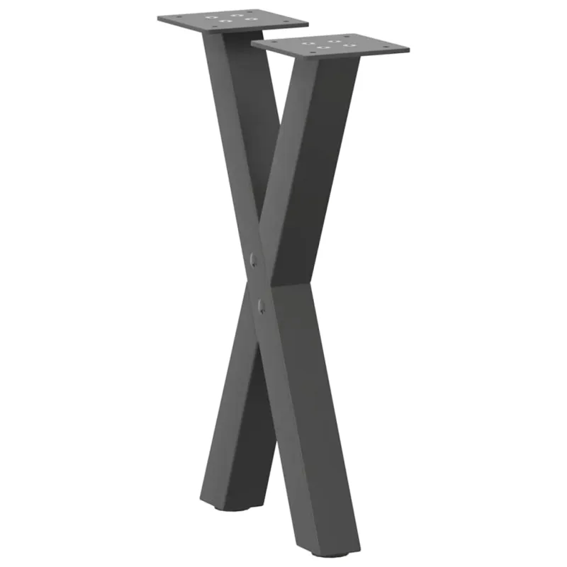 Kavos staliuko kojelės, 2 vnt., antracito spalvos, 28x(42-43) cm, plienas