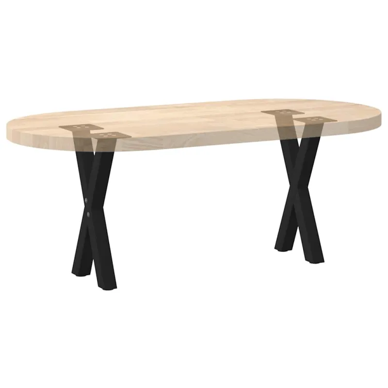 Kavos staliuko kojelės, X formos, 2 vnt., juodos, 38x(42-43) cm, plienas