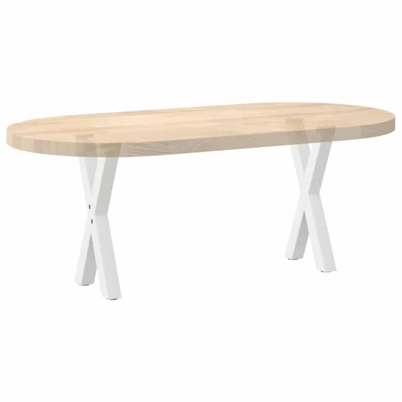 Kavos staliuko kojelės, X formos, 2 vnt., baltos, 38x(42-43) cm, plienas