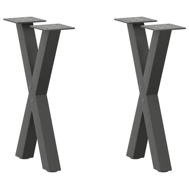 Kavos staliuko kojelės, 2 vnt., antracito spalvos, 38x(42-43) cm, plienas